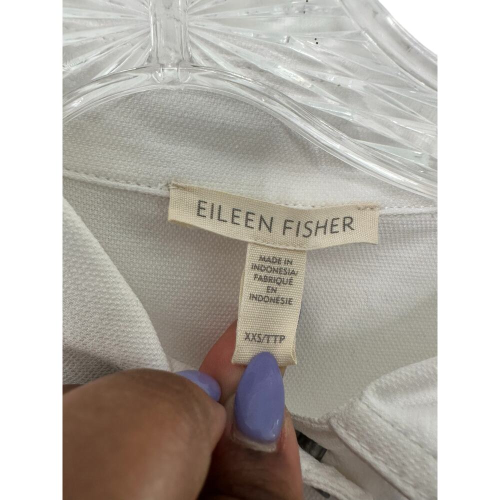 Eileen Fisher White Basic Full Button Coastal Gra… - image 2